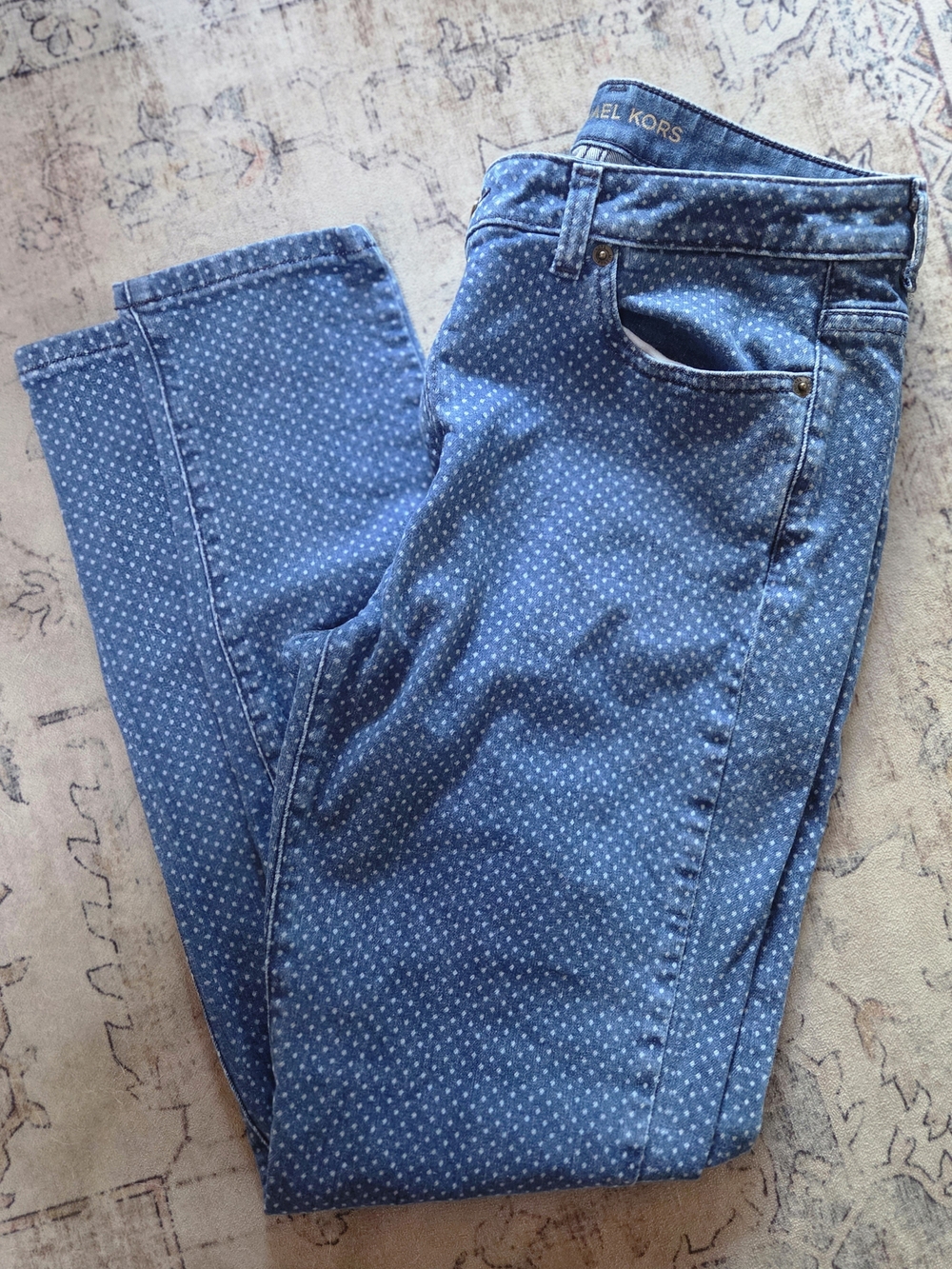Michael Kors Women's Blue Polka Dot Jeans